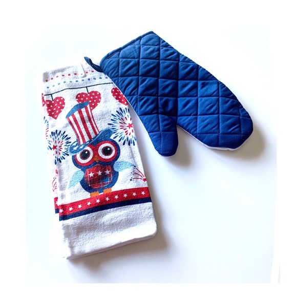 New Fourth of July Set 2 Kitchen Towel & Oven Mitt - Picture 3 of 9